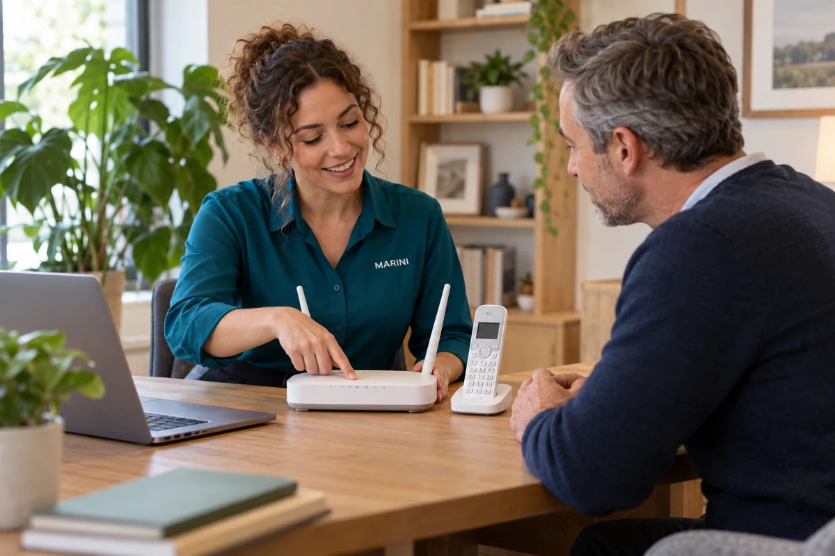 Persönliche Beratung zu WLAN-Router und Festnetztelefon